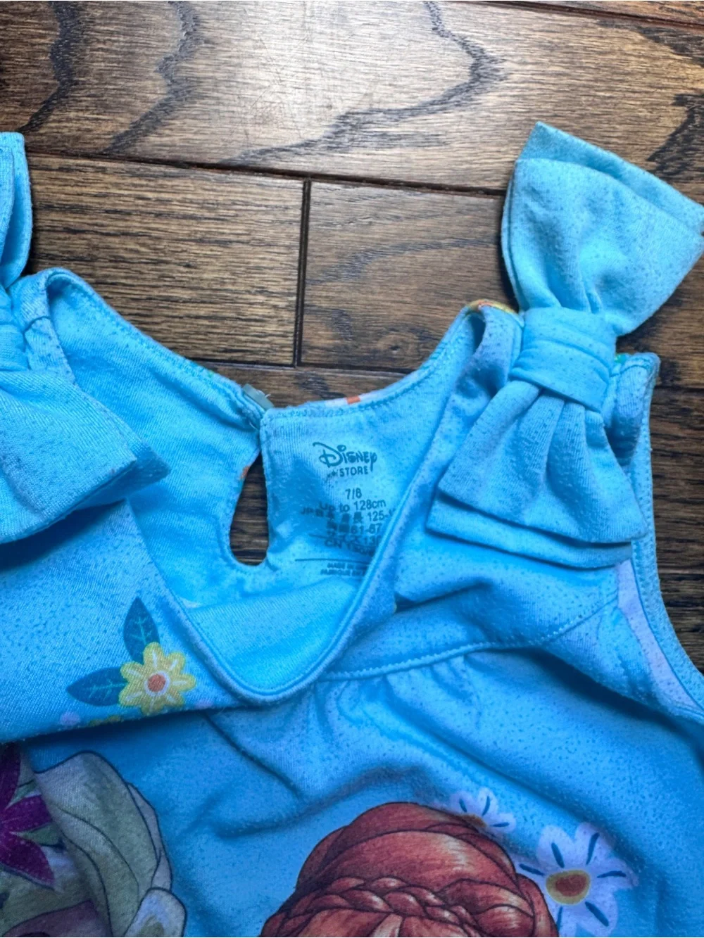 Disney Light Blue Girls Tank Nightgown with Elsa, Anna & Olaf Floral Print - Picture 4 of 4